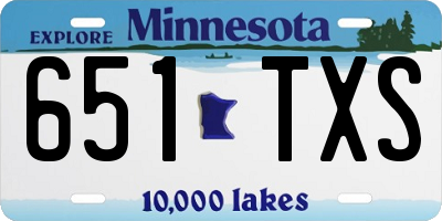 MN license plate 651TXS