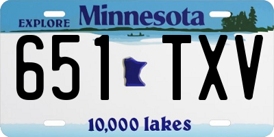 MN license plate 651TXV