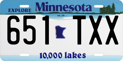 MN license plate 651TXX