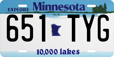 MN license plate 651TYG