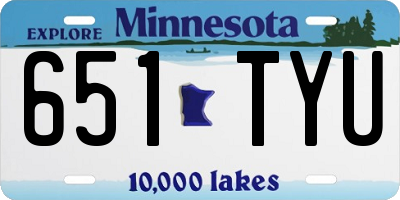 MN license plate 651TYU