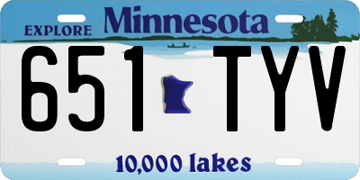 MN license plate 651TYV