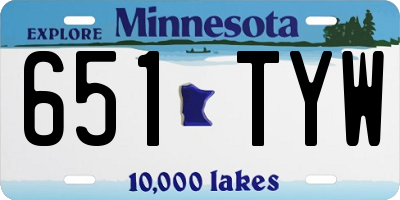 MN license plate 651TYW