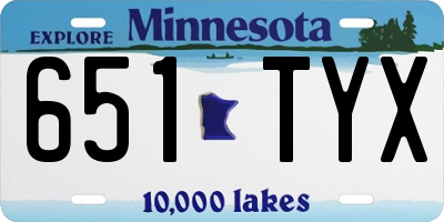 MN license plate 651TYX