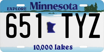 MN license plate 651TYZ