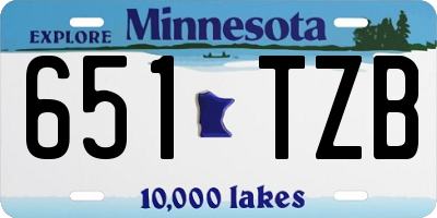 MN license plate 651TZB