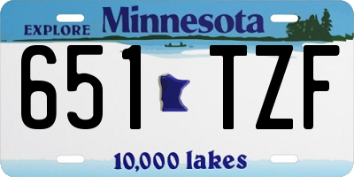 MN license plate 651TZF