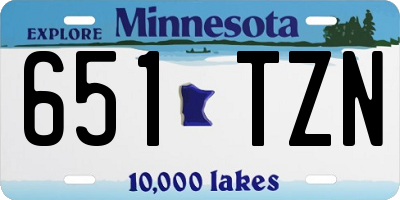 MN license plate 651TZN