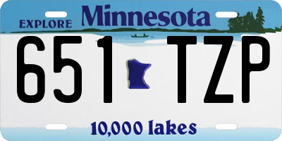 MN license plate 651TZP