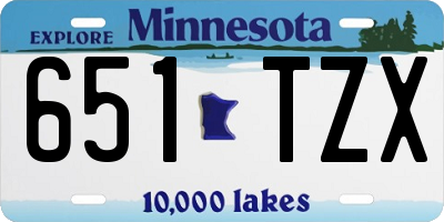 MN license plate 651TZX