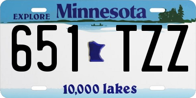 MN license plate 651TZZ