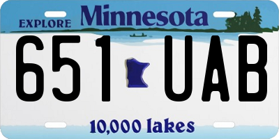 MN license plate 651UAB
