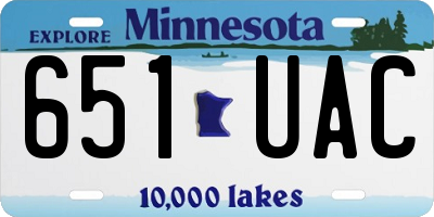 MN license plate 651UAC