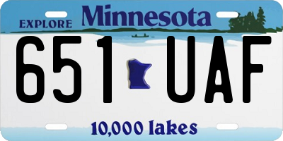 MN license plate 651UAF