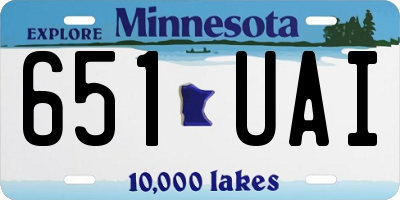 MN license plate 651UAI