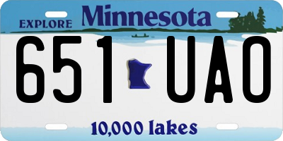 MN license plate 651UAO