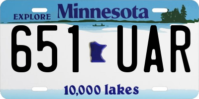 MN license plate 651UAR