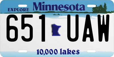 MN license plate 651UAW