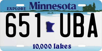 MN license plate 651UBA