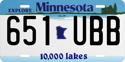 MN license plate 651UBB