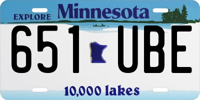MN license plate 651UBE