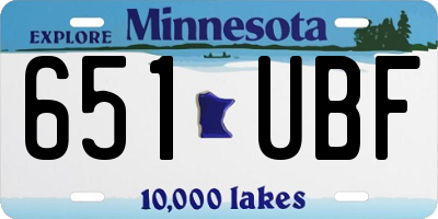 MN license plate 651UBF