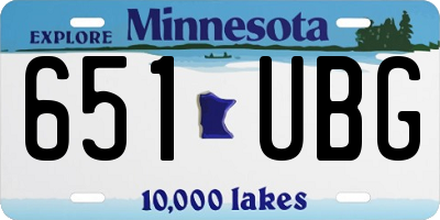 MN license plate 651UBG