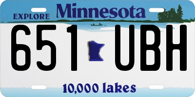 MN license plate 651UBH