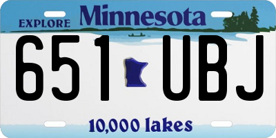 MN license plate 651UBJ