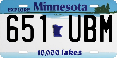 MN license plate 651UBM