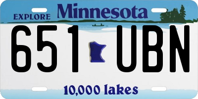 MN license plate 651UBN