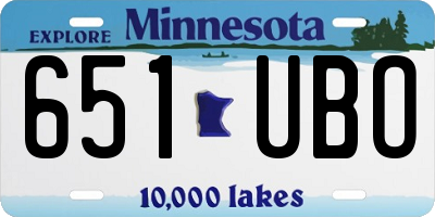 MN license plate 651UBO