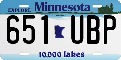 MN license plate 651UBP