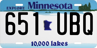 MN license plate 651UBQ