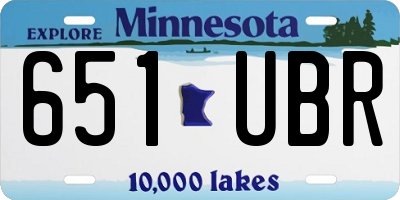 MN license plate 651UBR