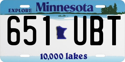 MN license plate 651UBT