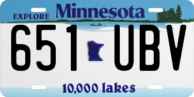 MN license plate 651UBV