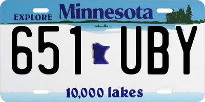 MN license plate 651UBY