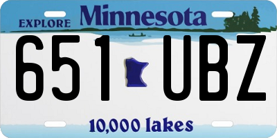 MN license plate 651UBZ