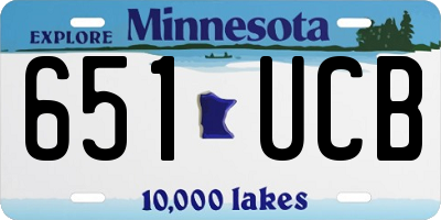 MN license plate 651UCB