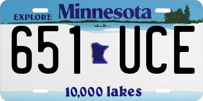 MN license plate 651UCE