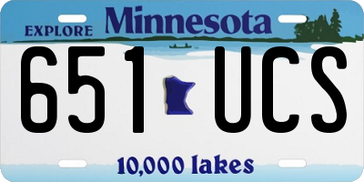 MN license plate 651UCS