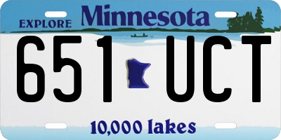 MN license plate 651UCT