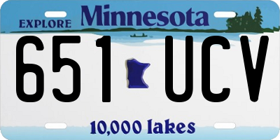 MN license plate 651UCV