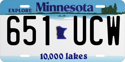 MN license plate 651UCW