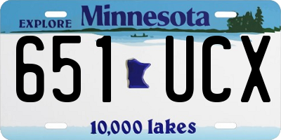 MN license plate 651UCX