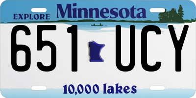 MN license plate 651UCY