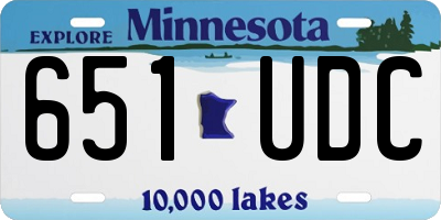 MN license plate 651UDC