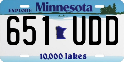 MN license plate 651UDD