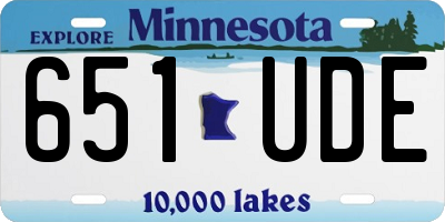 MN license plate 651UDE